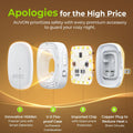 Four plug-in LED night lights with motion sensing and adjustable brightness