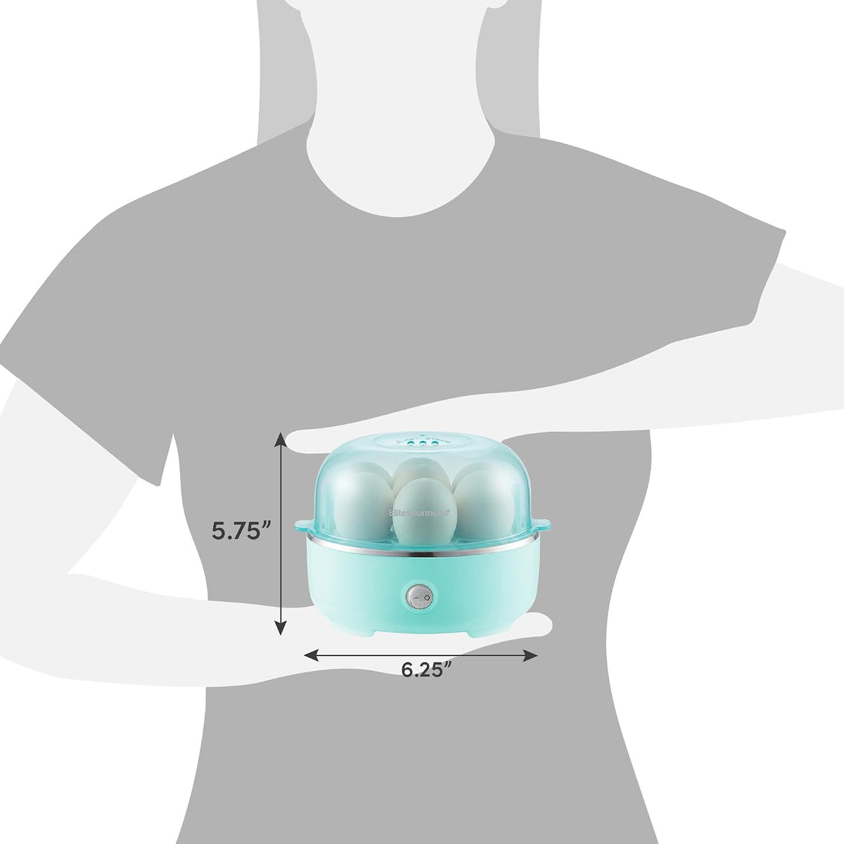 Electric egg cooker for preparing eggs for breakfast and snacks