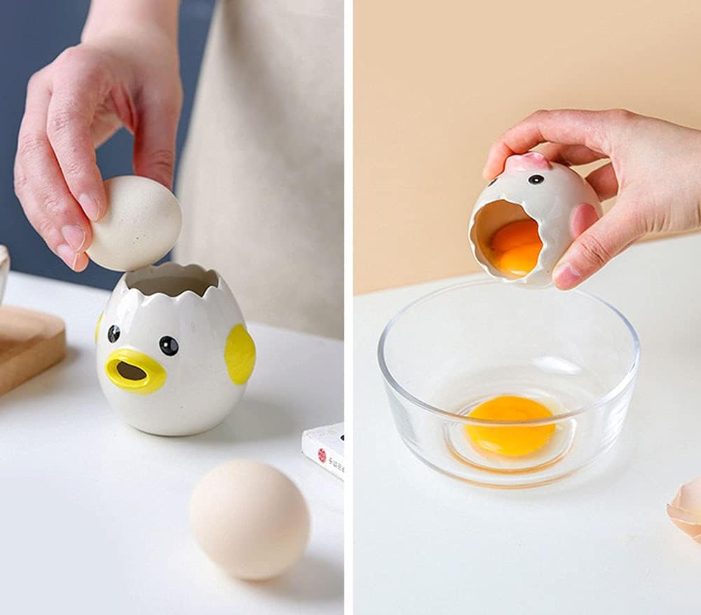 Kitchen egg separator designed to retain the yolk while draining the white