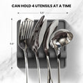 Four-slot kitchen spoon rest for holding multiple cooking utensils