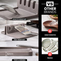 Gray silicone holder for resting spatulas and cooking spoons