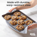 Three-piece nonstick baking pan set with different tray sizes