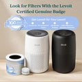 Compact air purifier placed on a bedside table for nighttime use