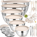 Stainless Steel Mixing Bowls, Mixing Bowl Set, Mixing Bowls with Lids, Nesting Mixing Bowls, Kitchen Gadgets, Kitchen Utensils, Food Preparation Tools, Baking Bowls, Salad Mixing Bowls, Grater Attachments, Kitchen Prep Bowls, Food Storage Bowls, Airtight Bowl Lids, Non Slip Mixing Bowls, Multi Piece Kitchen Set, Stainless Steel Bowls, Cooking Accessories, Baking Essentials, Meal Prep Tools, Vegetable Grater, Slicing Attachments, Kitchen Organization, Food Prep Accessories, Home Kitchen Essentials, Mixing an