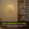 Dimmable LED night light with brightness adjustment controls