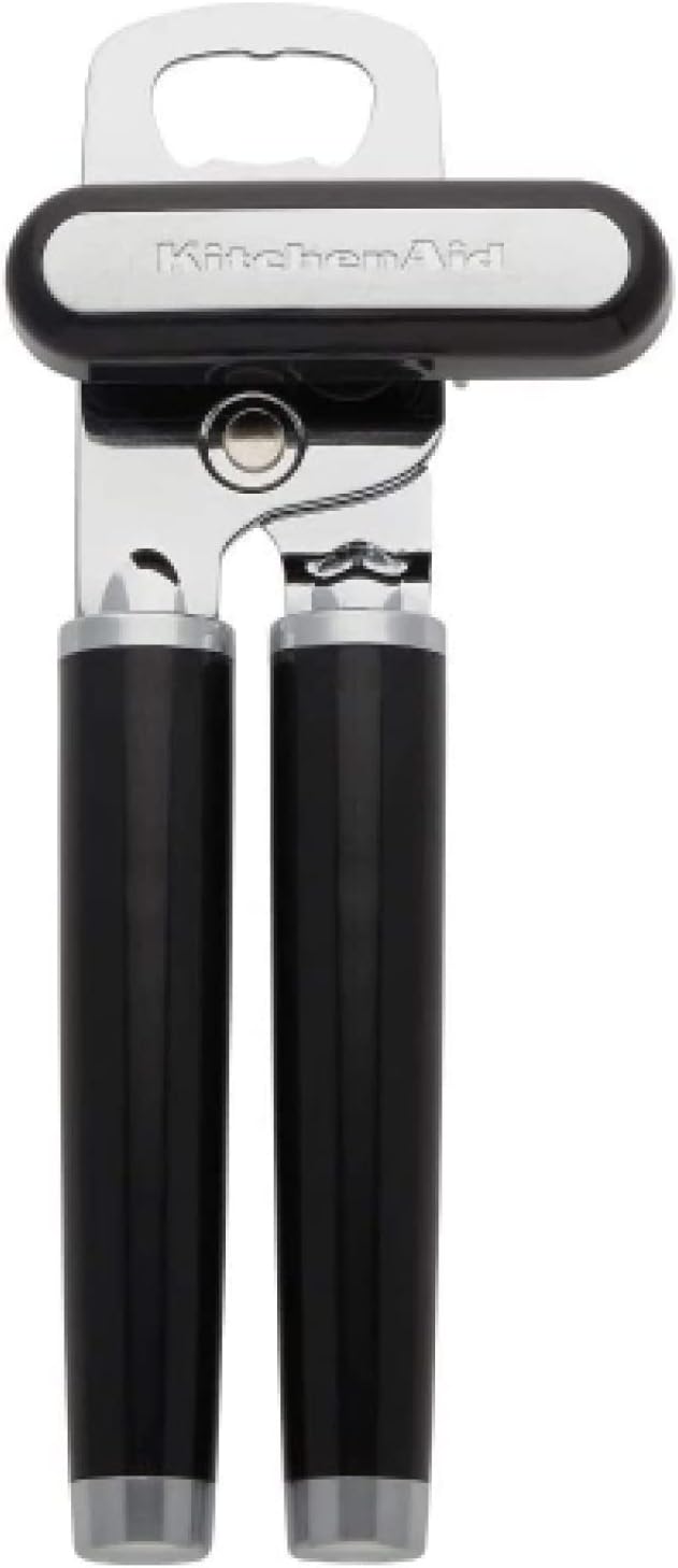 Black multifunction can opener as an everyday kitchen utensil