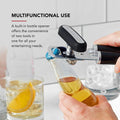 Black classic manual can opener with integrated bottle opener