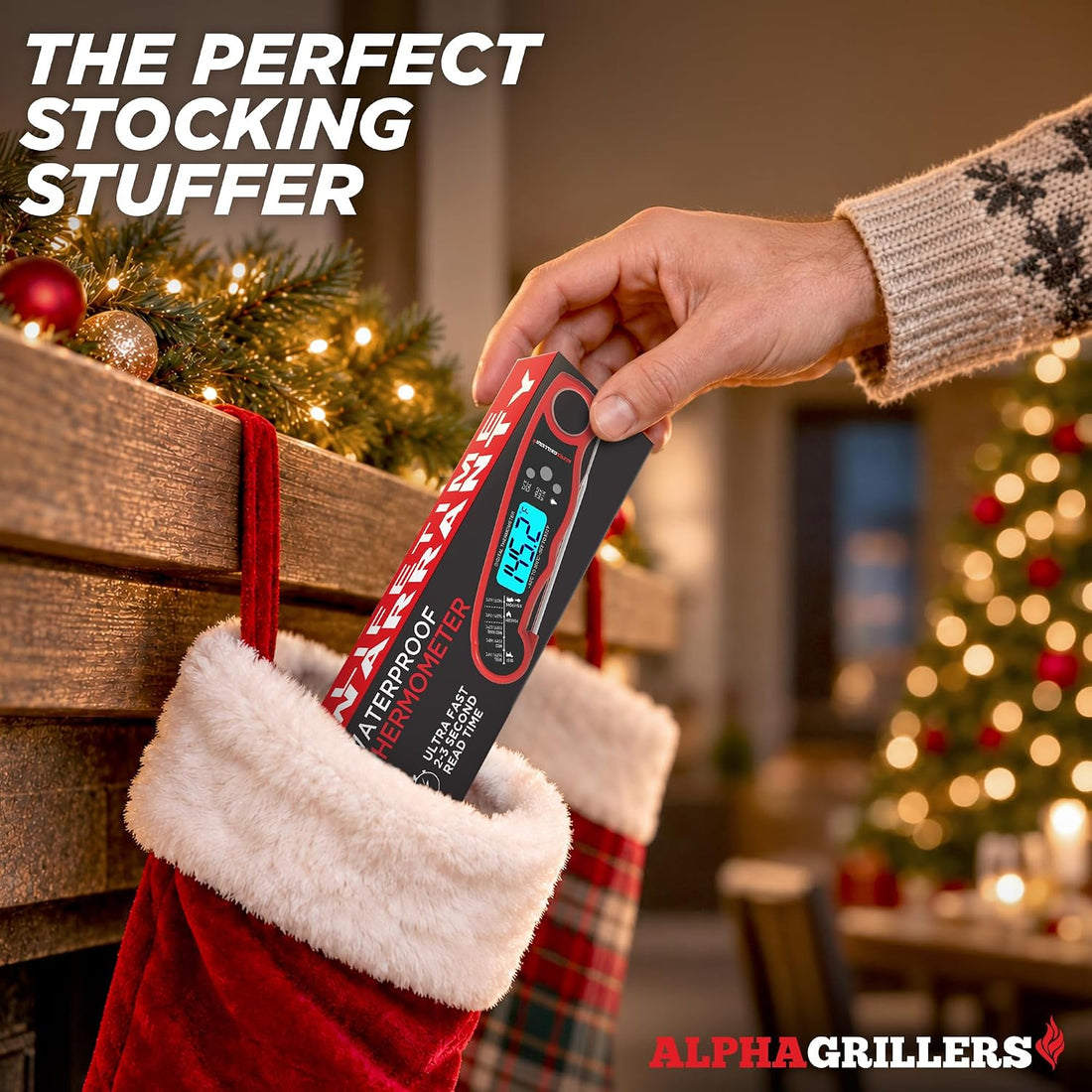 Digital instant-read meat thermometer for checking food temperatures
