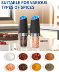 Gravity-activated salt and pepper mills for one-handed seasoning
