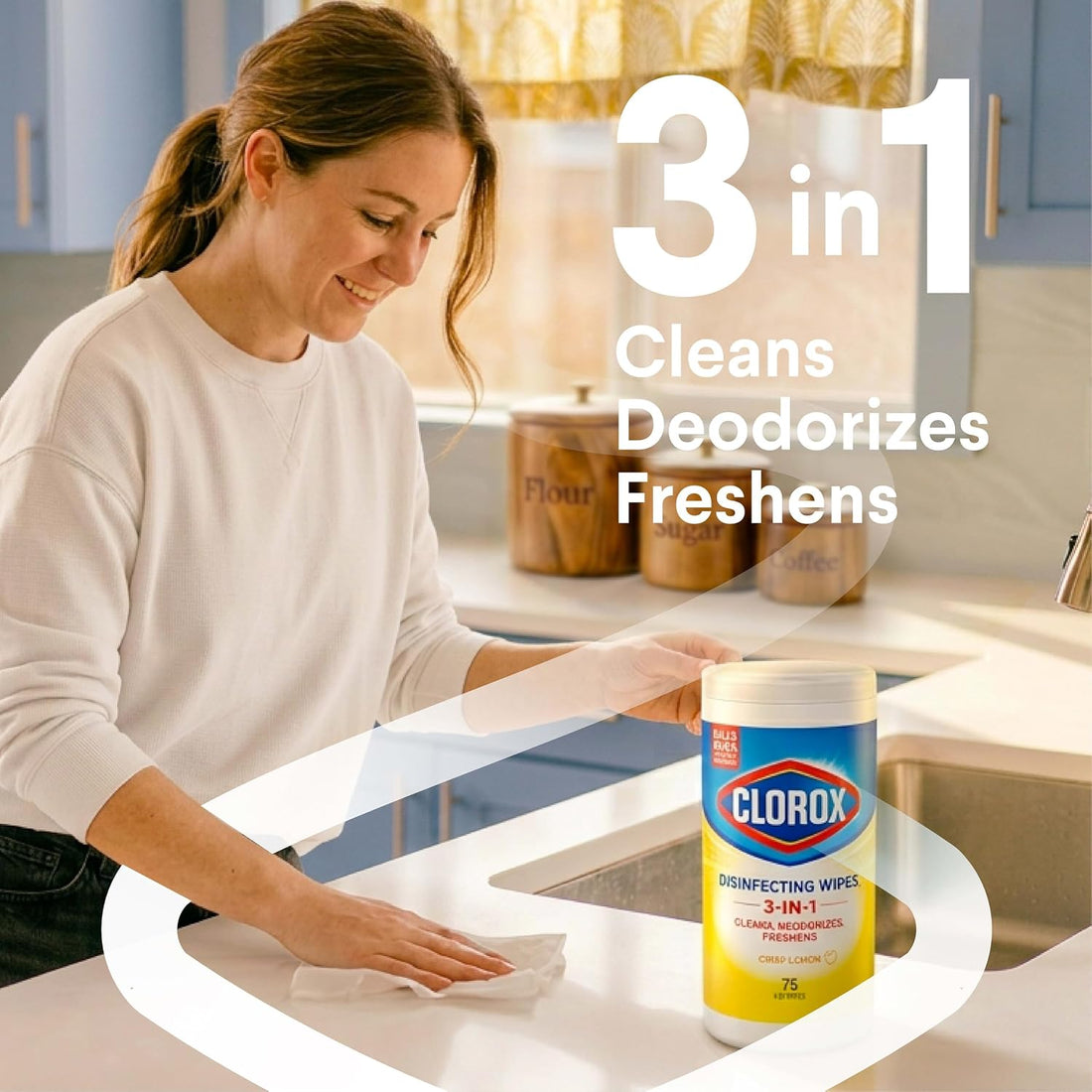 Clorox disinfecting wipes sold in three 75-count canisters
