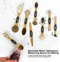 Magnetic stainless-steel measuring spoon set with leveler for kitchen cooking and baking
