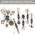 Metal measuring spoons for measuring ingredients while cooking and baking