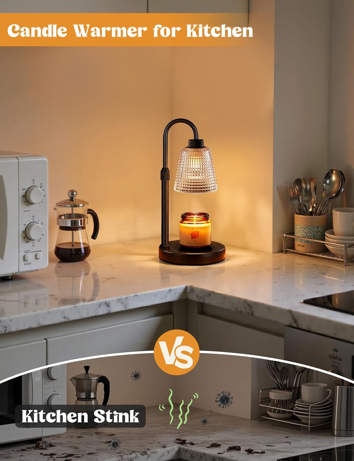 Modern candle warmer lamp styled as an indoor home decor accent