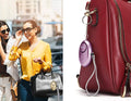 Gold and purple personal safety alarm keychain two-piece set