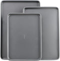 Raised-edge nonstick baking trays for cookies pastries and snacks