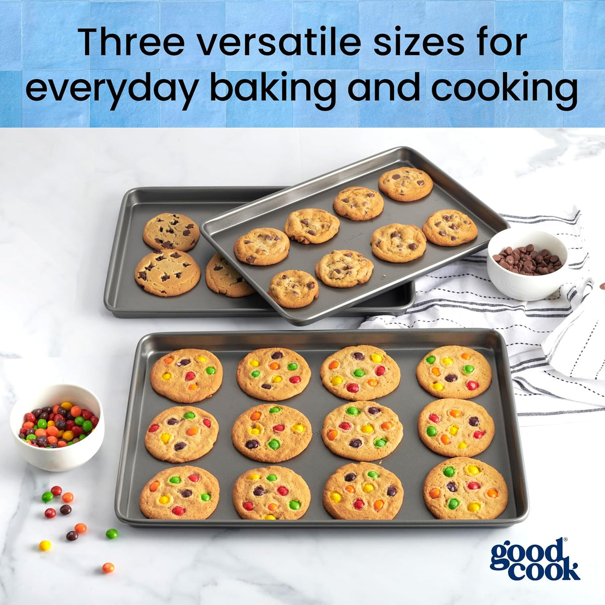 Rectangular baking trays suitable for roasting vegetables and oven cooking