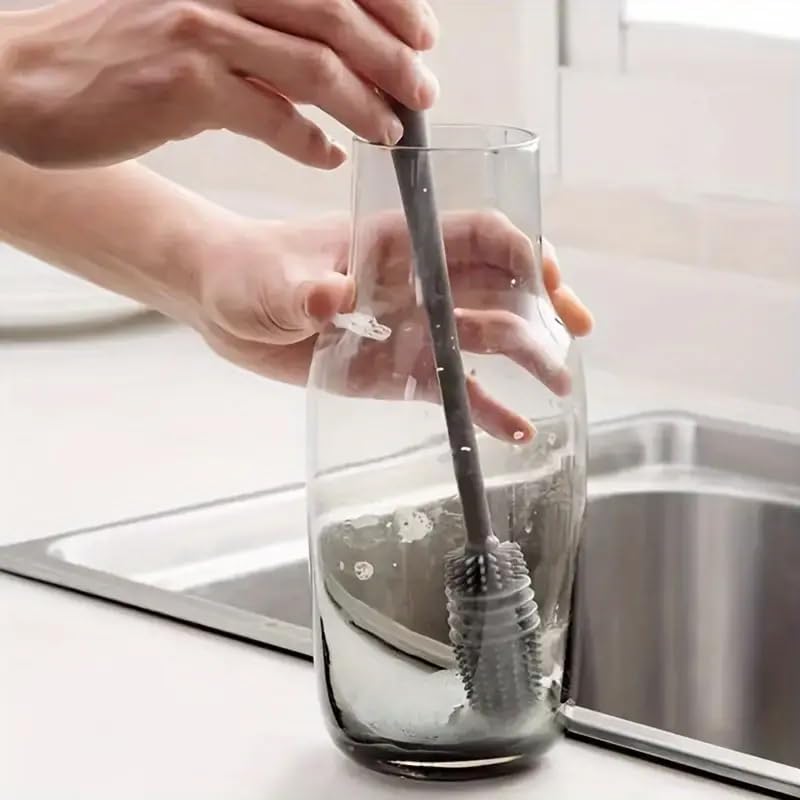 Reusable brush for cleaning cups tumblers and drink containers