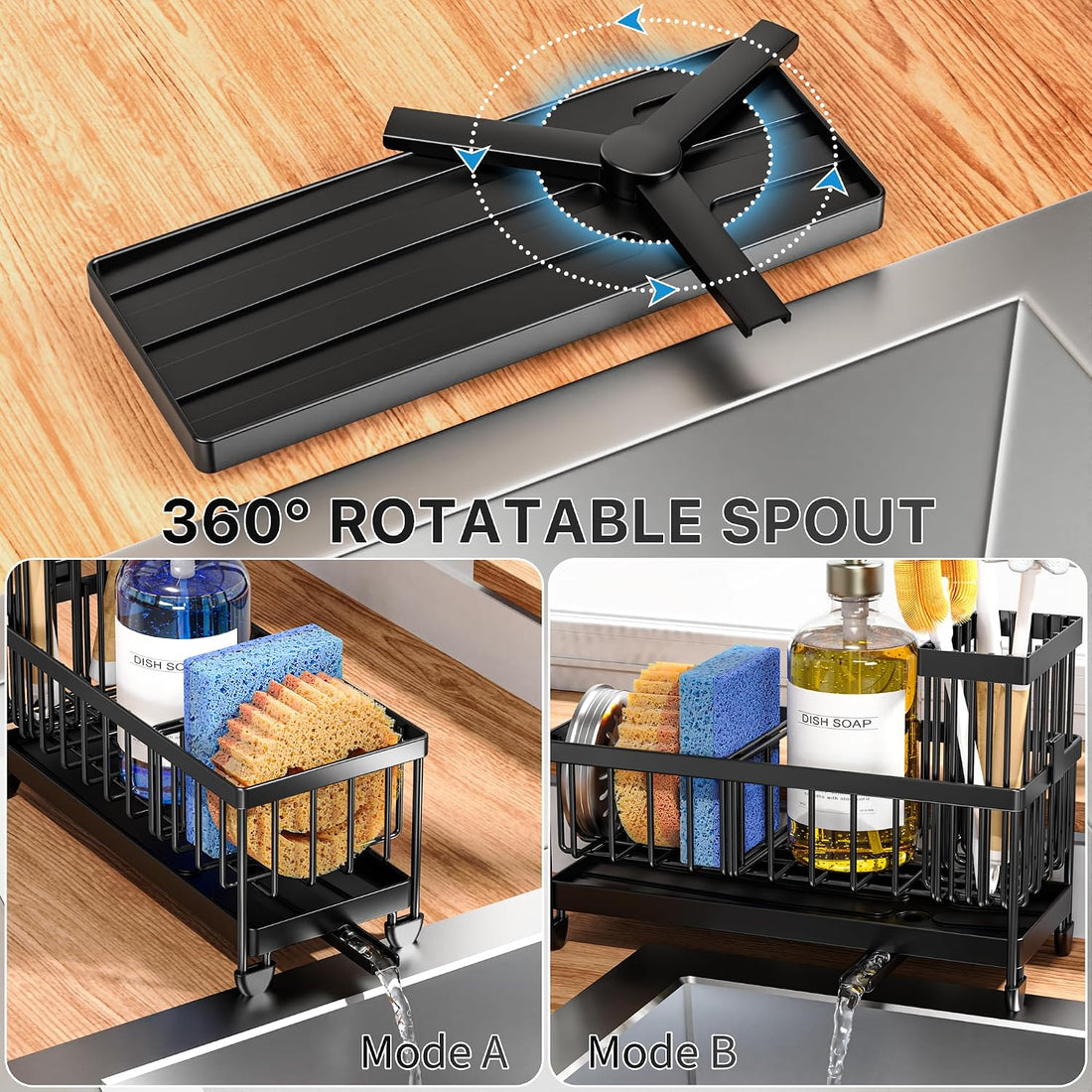 Space-saving kitchen sink storage caddy for everyday cleaning essentials