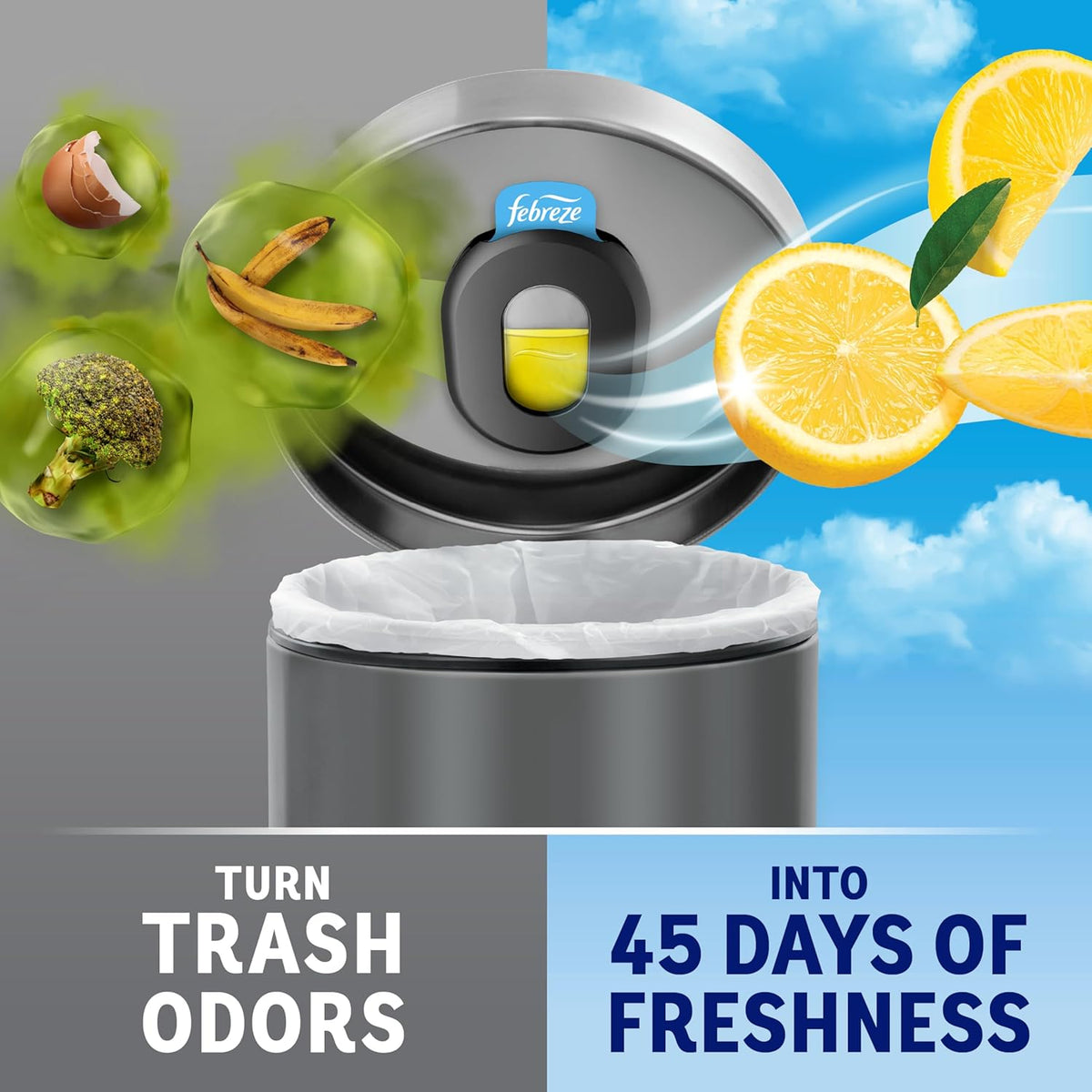 Two holders included in a trash can odor-control freshener kit