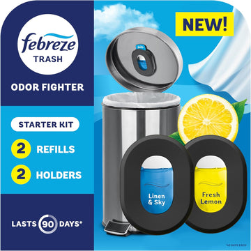 Trash can odor-fighting starter kit with two holders and two scented refills