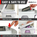 Vegetable chopper with food holder and blade cleaning brush